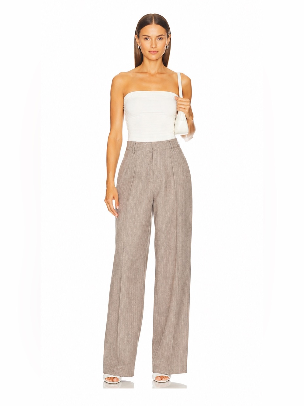 REVOLVE LaFemme Rose Taupe Wide-Leg High-Rise NWT Small